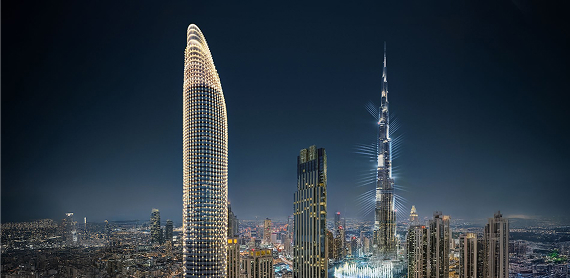 Panoramic views of Burj Khalifa & the skyline